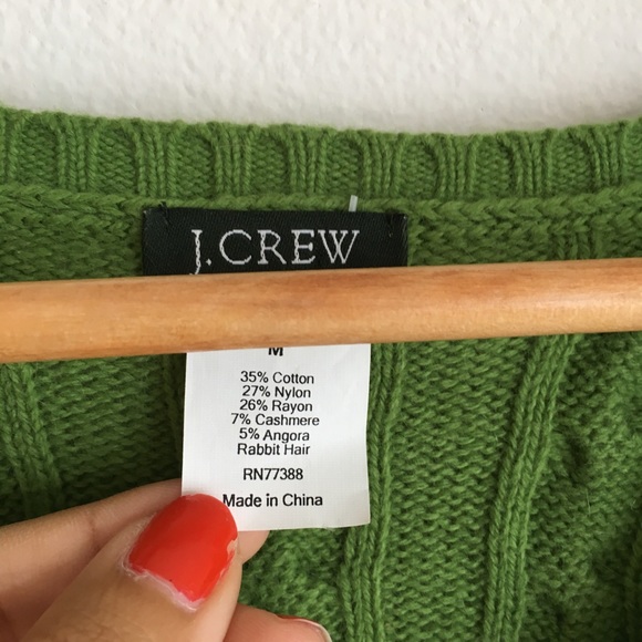 Jcrew v neck long sleeve sweater cable - Picture 2 of 3
